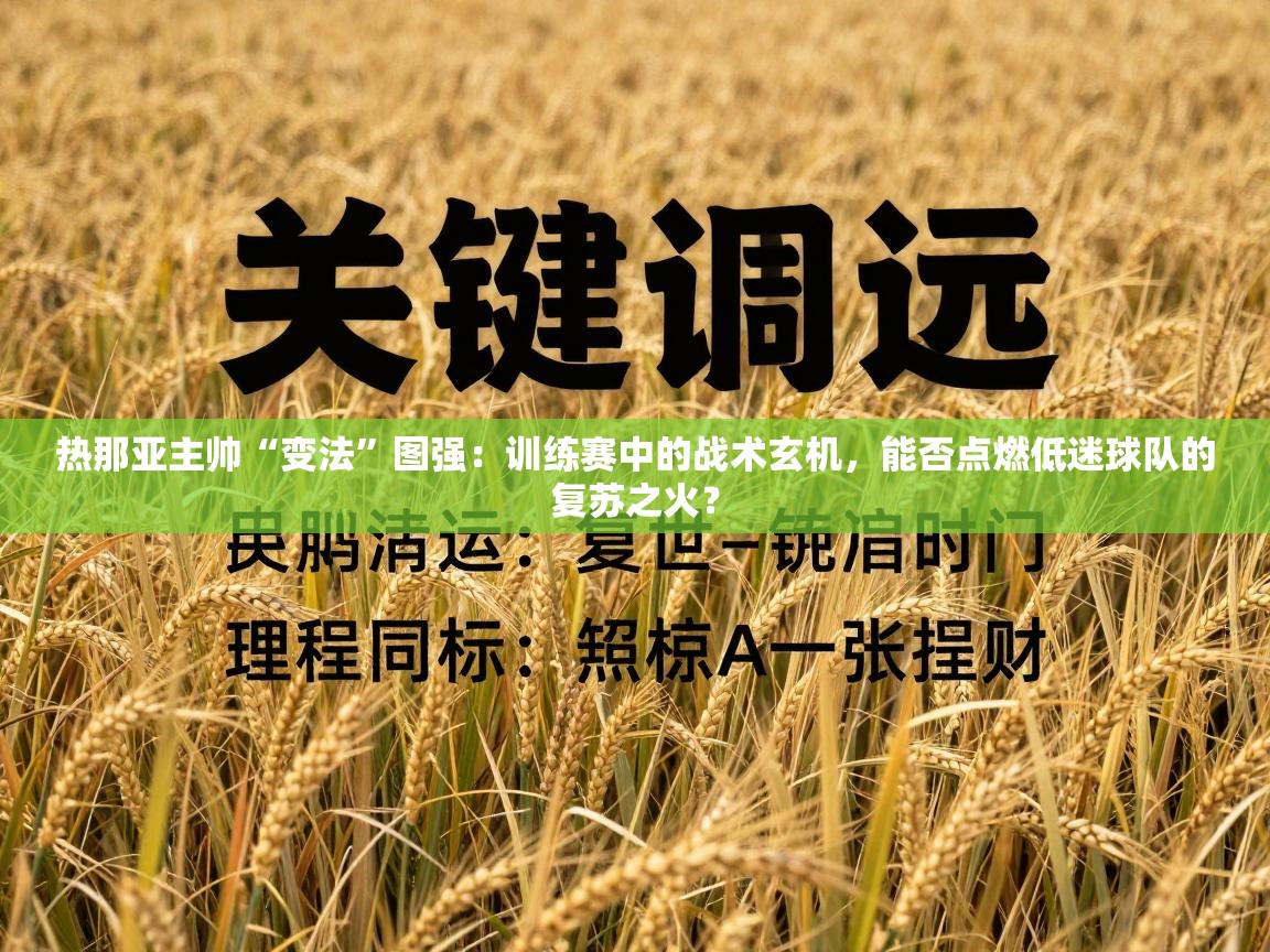 热那亚主帅“变法”图强：训练赛中的战术玄机，能否点燃低迷球队的复苏之火？  第2张